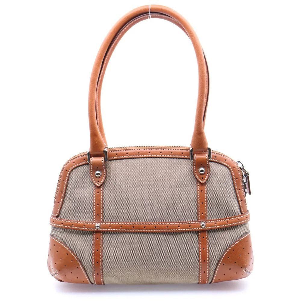 GUCCI GG Canvas Interlocking GG Tote Bag Handbag Brown Leather - Picture 2 of 6